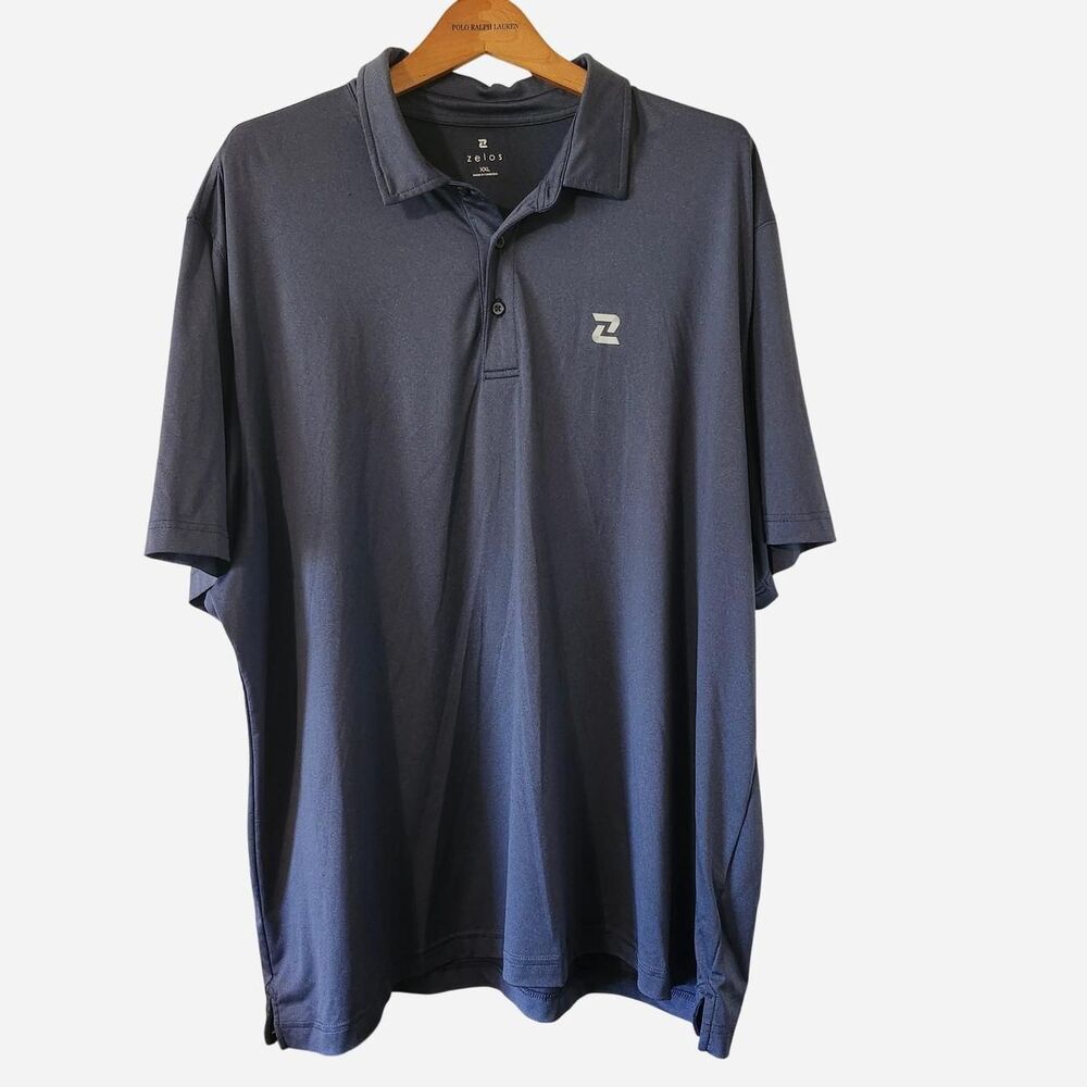 Zelos Men's Navy and Blue Polo-shirts